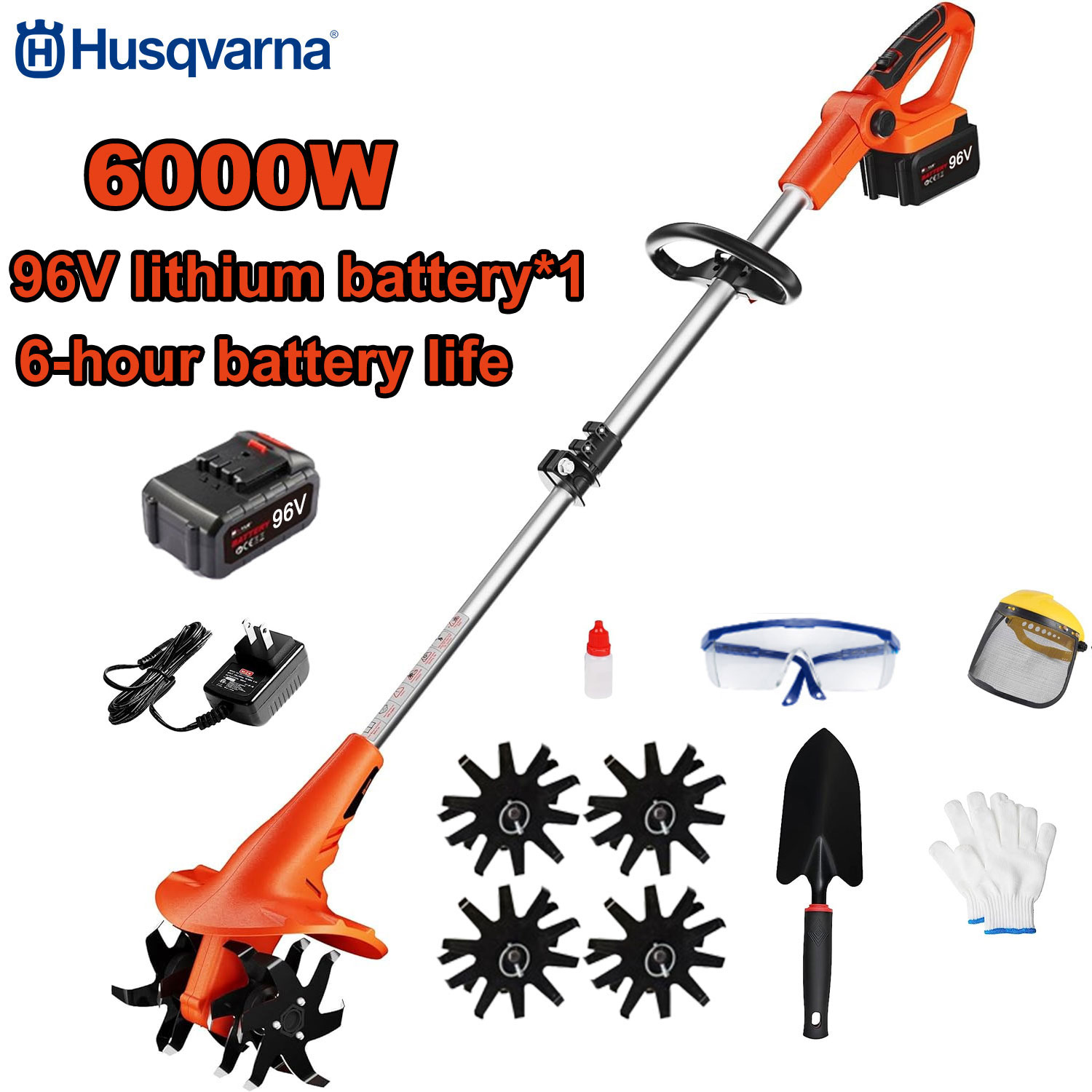 6000 W Grubber + 96 V Akku *1 + Schnellladung + Grubberklinge + komplettes Zubehörset